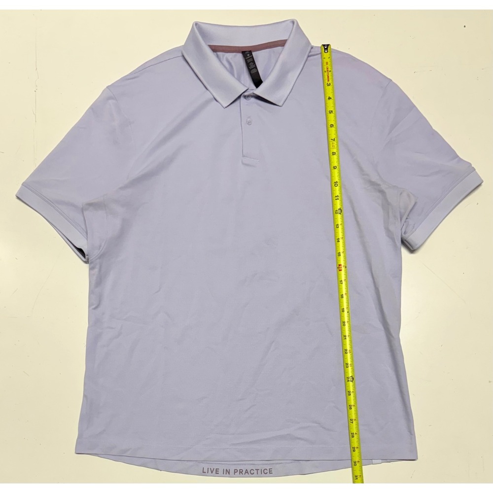 Lululemon Evolution Polo Shirt XXL Light Purple Lavender Pima Cotton Stretch